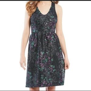 NWT Trina Turk Petunia Lattice Sequins Midi Dress